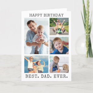 Tarjeta Cumpleaños del papá MEJOR PAPÁ DEL MUNDO 5 Collage