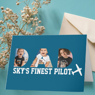 Tarjeta Cumpleaños del papá 'Piloto más fino del cielo' Fo