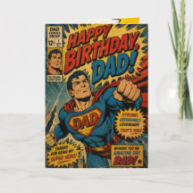Cumpleaños del papá superhéroe vintage