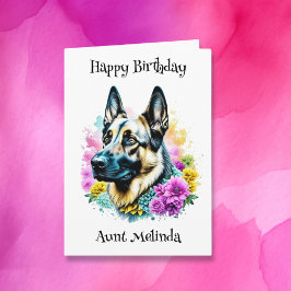 Tarjeta Cumpleaños del Pastor Alemán Personalizado