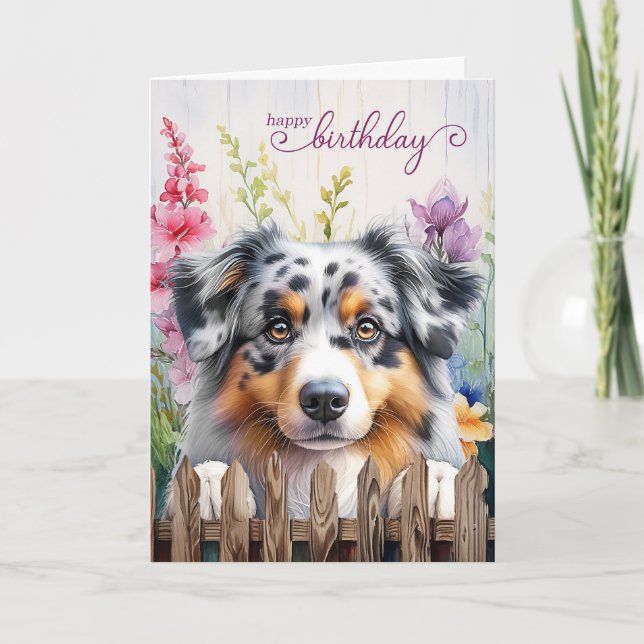 Tarjeta Cumpleaños del Pastor Jardín Gladiolus de Australi (Anverso)