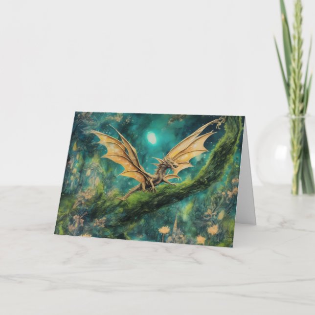 Tarjeta Cumpleaños del Pequeño Dragón Marrón (Anverso)