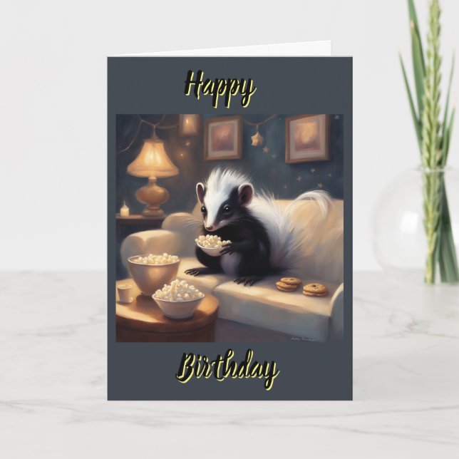 Tarjeta Cumpleaños del pequeño zorrillo apestoso  (Anverso)