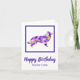 Tarjeta Cumpleaños del perro collie de borde Silhouette PP