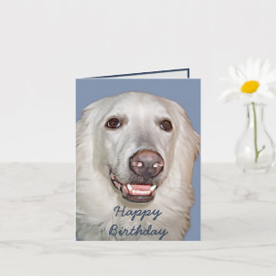 Tarjeta Cumpleaños del perro de los grandes Pirineos sonri