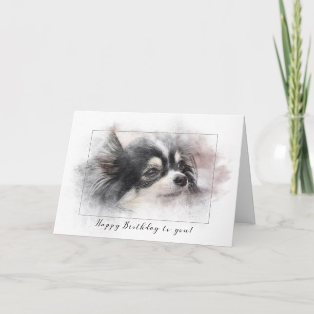 Tarjeta Cumpleaños del perro de Pomeranian (Anverso)