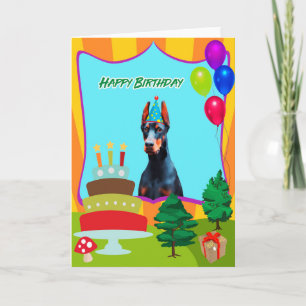 Tarjeta Cumpleaños del perro del Doberman