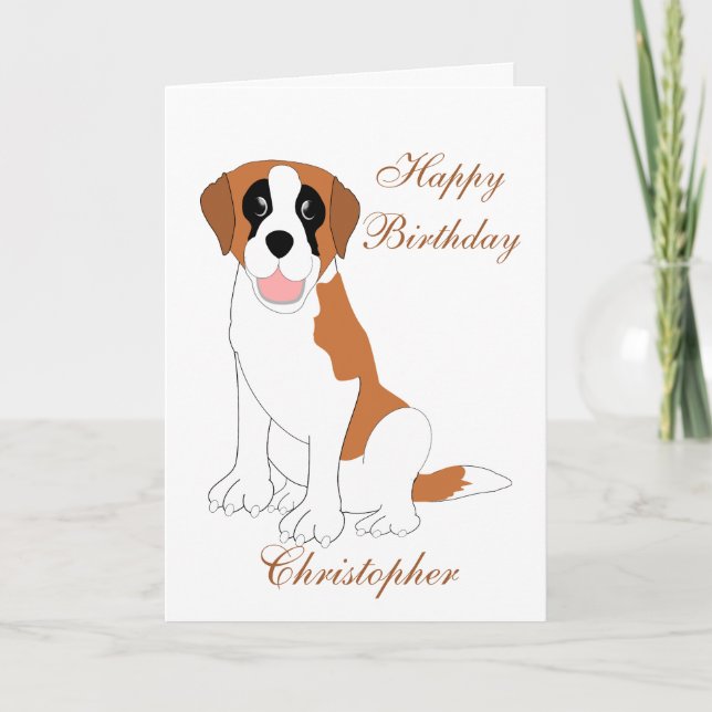 Tarjeta Cumpleaños del Perro San Bernardo (Anverso)