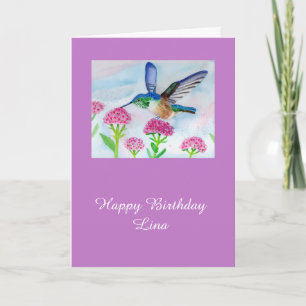 Tarjeta Cumpleaños del personalizable Hummingbird