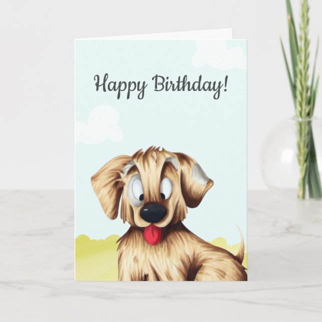 Tarjeta Cumpleaños del Personalizado de Golden Retriever p (Anverso)