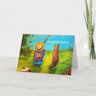 Tarjeta Cumpleaños del Personalizado de Pesca de Niño