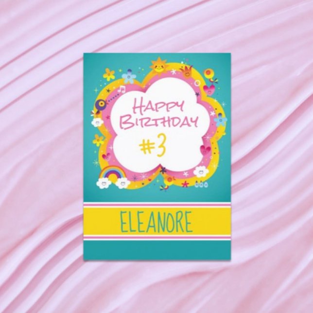 Tarjeta Cumpleaños del Personalizado de un niño colorido (Subido por el creador)