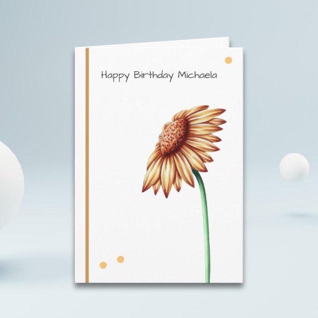 Tarjeta Cumpleaños del Personalizado Girasol minimalista y (Subido por el creador)