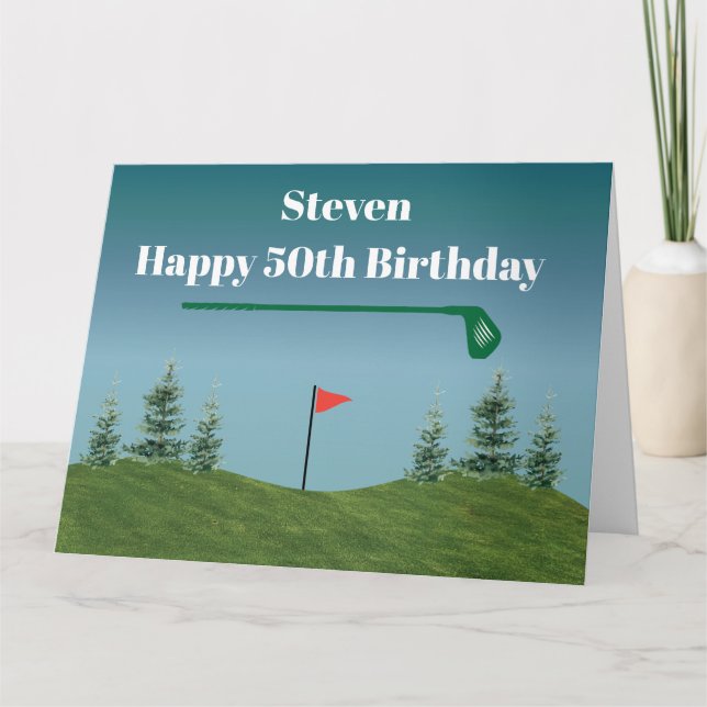 Tarjeta Cumpleaños del personalizado Golf (Anverso)