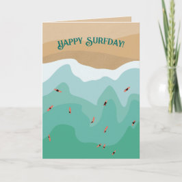 Tarjeta Cumpleaños del personalizado Retro Surfer Ocean