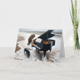 Tarjeta Cumpleaños del Pianista de Ocean Seashore