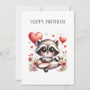 Tarjeta Cumpleaños del piloto mapache