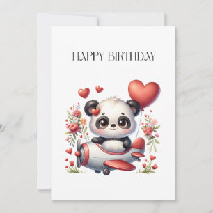 Tarjeta Cumpleaños del piloto panda