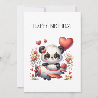 Tarjeta Cumpleaños del piloto panda