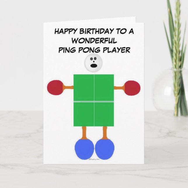 Tarjeta Cumpleaños del ping-pong (Anverso)