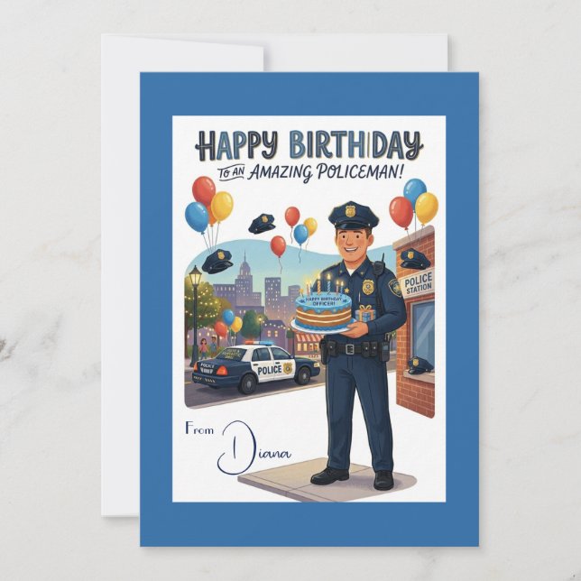 Tarjeta Cumpleaños del Policía (Anverso)