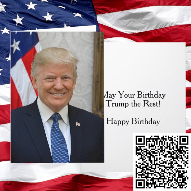 Tarjeta Cumpleaños del presidente Donald Trump (President Donald Trump Official Portrait Birthday Card)