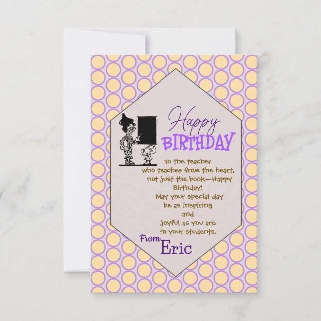 Tarjeta Cumpleaños del profesor (Anverso)