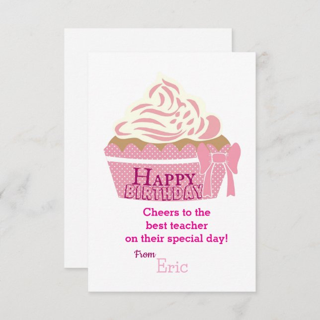 Tarjeta Cumpleaños del profesor (Anverso / Reverso)