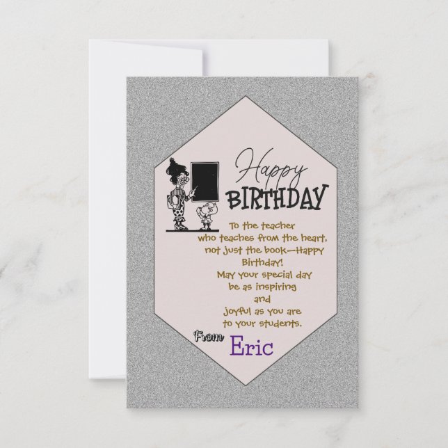 Tarjeta Cumpleaños del profesor  (Anverso)