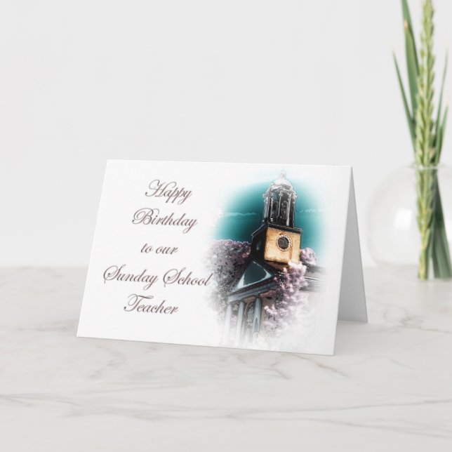 Tarjeta Cumpleaños del profesor de la escuela dominical (Anverso)