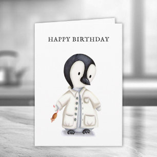 Tarjeta Cumpleaños del Ratón Pingüino, Científico Cutáneo