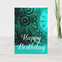 Cumpleaños del reloj Steampunk y los engranajes