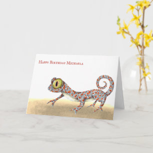 Tarjeta Cumpleaños del Reptile Gecko Simple