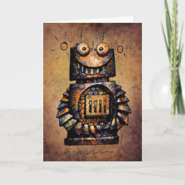 Tarjeta Cumpleaños del robot del niño de encargo lindo y