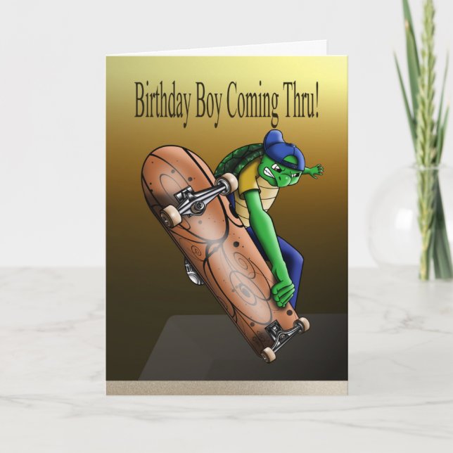 Tarjeta Cumpleaños del Skateboarder (Anverso)