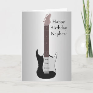 Tarjeta Cumpleaños del sobrino personalizado de la guitarr