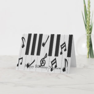 Tarjeta Cumpleaños del sobrino personalizado del teclado d