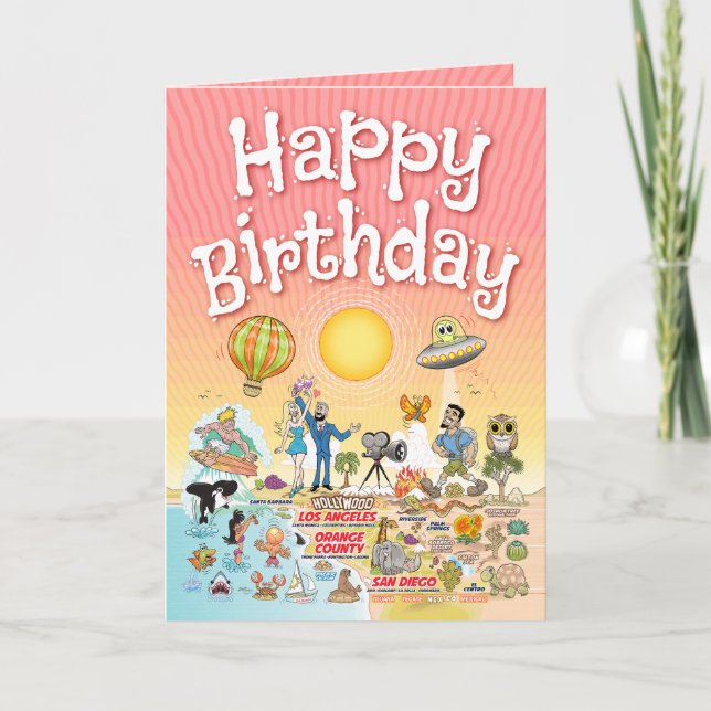 Tarjeta Cumpleaños del Sur de California (Anverso)