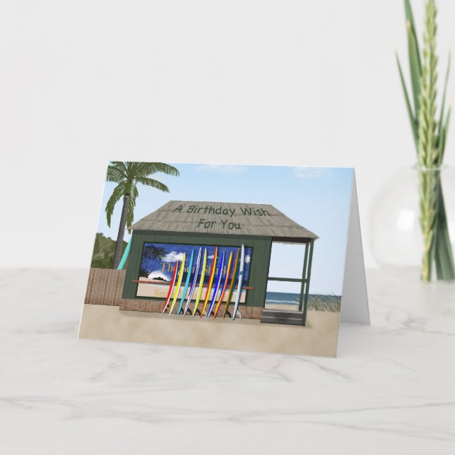 Tarjeta Cumpleaños del surf (Anverso)