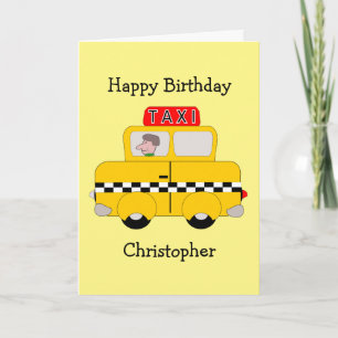 Tarjeta Cumpleaños del Taxi Amarillo