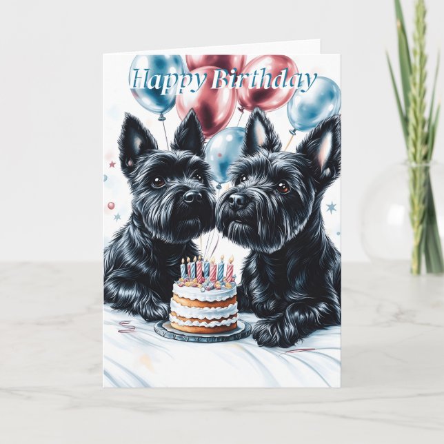 Tarjeta Cumpleaños del Terrier de Escocia (Anverso)