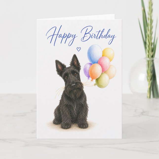 Tarjeta Cumpleaños del Terrier Escocés (Anverso)
