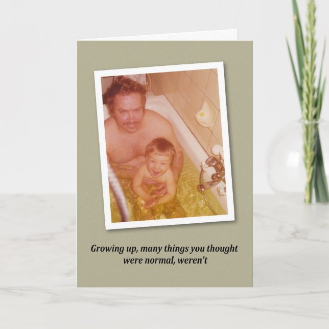 Tarjeta Cumpleaños del tiempo del baño - DIVERTIDO (Anverso)