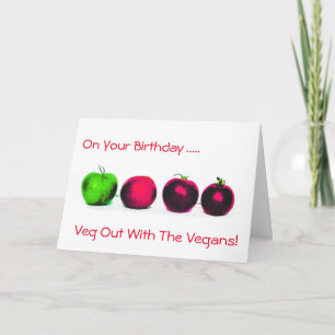 Tarjeta Cumpleaños del tomate vegano