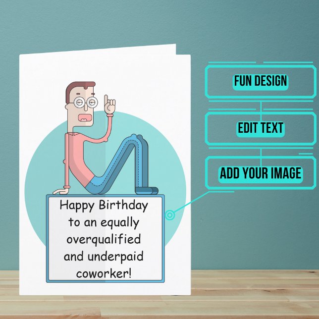 Tarjeta Cumpleaños del trabajador con sueldo inferior (hom (This fun card is specifically for the underpaid coworker at your office.)