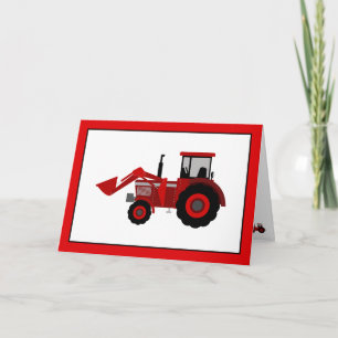 Tarjeta Cumpleaños del Tractor Rojo