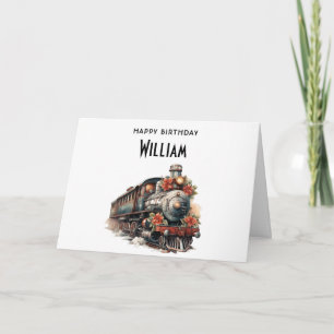 Tarjeta Cumpleaños del Viejo Tren de Vapor