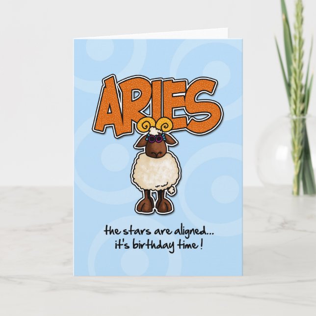 Tarjeta Cumpleaños del zodiaco - aries (Anverso)