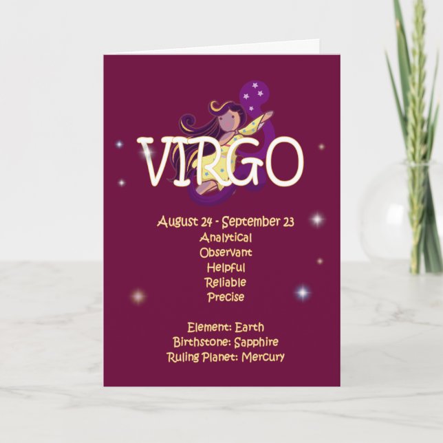Tarjeta Cumpleaños del zodiaco del virgo (Anverso)