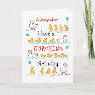 Tarjeta Cumpleaños delantero de encargo de Quacking de los